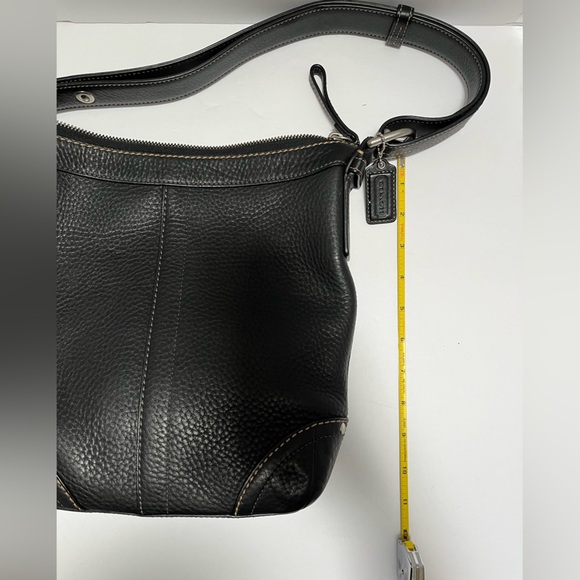 Coach Purse Pebble Leather Adjustable Strap Shoulder H0894-F12319 Black Buckle - Picture 9 of 15
